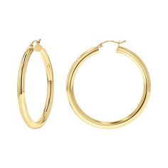 Our favorite classic everyday hoops! A bold look yet lightweight and comfortable so they won't weigh down your ears. From jeans and t-shirt to a LBD, these earrings are a staple this season. Tube Thickness 4mm. Also available in 3mm and 2mm thickness. 

25mm (1") Diameter
30mm (1.2") Diameter
35mm (1.4") Diameter
45mm (1.75") Diameter
50mm (2") Diameter

55mm (2.2") Diameter

65mm (2.5") Diameter

Solid 14K Gold - Semi Hollow 
Lifetime Guarantee
Made in Los Angeles Tube Hoop Earrings, Golden Hoops, Gold Filled Hoops, Golden Earrings, Loop Earrings, Earring Sale, Gold Hoops, Gold Hoop, Gold Hoop Earrings