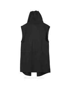 Black sleeveless jacket | Techwear Edgy Streetwear Vest For Spring, Sleeveless Techwear Cotton Outerwear, Sleeveless Cotton Techwear Outerwear, Sleeveless Techwear Outerwear For Streetwear, Black Cotton Techwear Vest, Functional Sleeveless Vest For Streetwear, Sleeveless Cotton Techwear Vest, Black Sleeveless Techwear Vest, Functional Vest For Streetwear