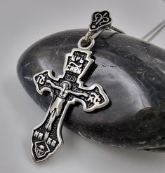 💖 Design: This beautiful Cross Jesus crucifix necklace is made from 925 Sterling Silver. 💖 This Christian pendant is intended to give a protection, bringing healing and positive transformation to the wearer. 💖 Authentic handcrafted piece provided directly from the Holy Land, Jerusalem. Handmade with the finest attention to detail. Blessed in the Holy Sepulcher Church. 💖 Size: Pendant: 3.5 cm (1.4 inch). Weight: approximately 3.7 gr Please choose from the top menu options: 1) Pendant only (Chain NOT included!) 2) Pendant and 18 inch Sterling Silver Box Chain This religious Jerusalem Cross pendant has protective qualities and spiritual benefits. 💖 Ideal Gift: This orthodox cross pendant comes with an elegant gift pouch and certificate of authenticity. A perfect gift for women, men, frie Symbolic Crucifix Cross Necklace As Gift, Symbolic Crucifix Necklace For Gift, Spiritual Crucifix Jewelry And Charms Gift, Symbolic Cross Necklace As Gift, Symbolic Cross Necklace Gift, Silver Symbolic Cross Necklace As Gift, Stamped 925 Crucifix Necklace For Gift, Spiritual 925 Stamped Crucifix Necklace, Spiritual Crucifix Necklace Stamped 925