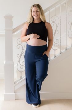 These pull-on pants cut in a wide-leg silhouette are so soft and stretchy that you'll want to wear them through your pregnancy and beyond. Pull-on style Over-the-bump waistband Moisture-wicking fabric engineered for dryness and comfort 95% viscose, 5% spandex Machine wash, tumble dry Imported Maternity Joggers, Maternity Lounge Wear, Wide Leg Lounge Pants, Clothes For Pregnant Women, Maternity Pajamas, Lounge Pants Womens, Maternity Pants, Pajama Bottoms, Bamboo Fabric