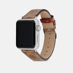 Made exclusively for use with the 38mm and 44mm Apple Watch® this tan strap is crafted of our Signature canvas and secures with stainless steel hardware. | Coach Apple Watch® Strap, 38 Mm And 40 Mm - Tan Casual Brown Watch With Leather Strap, Casual Bracelet Strap Watch Bands For Everyday Use, Modern Leather Watch Bands For Outdoor, Outdoor Brown Watch With Leather Strap, Outdoor Brown Leather Strap Watches, Classic Brown Apple Watch Band For Everyday Use, Modern Brown Watch Bands With Adjustable Strap, Modern Brown Watch Band With Adjustable Strap, Classic Brown Apple Watch Band For Business