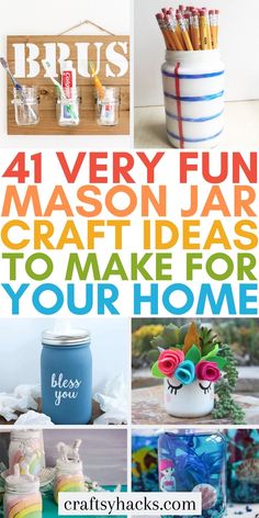 four different mason jar crafts to make for your home