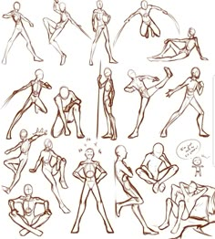 a bunch of different poses and body shapes