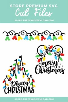 christmas lights and mickey mouse svg cut files