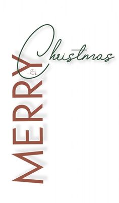 a merry christmas card with the word merry written in red and green on white paper