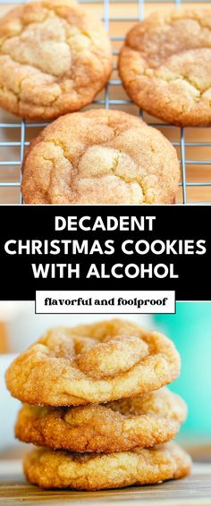 Image for Decadent Christmas Cookies with Alcohol Christmas Boozy Treats, Boozy Cookies Christmas, Vodka Cookies, Cookies With Alcohol, Boozy Cookies, Alcohol Desserts, Festive Christmas Cookies, Boozy Baking, Alcoholic Desserts