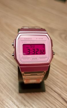 F-91W "Miami Pink" - Modified Pink Transparent Casio Watch with Inverted Pink Back Screen Mod This model was made with 80's in mind. If you ever needed a watch even if you were on vacation, not to check what time it is, but just of curiosity because you want to see the sunset tomorrow at the same time, we think that this is the perfect companion for doing so. So yeah, if you are ready to feel like you were born in 80's Miami, this is the Casio to get. Watch is modified in-house by EON workshop. Retro Watches Qvc, Small Watches Women Heart, Luxury Pink Chronograph Watch, Luxury Retro Chronograph Watch Accessories, Trendy Cheap Watches With Metal Dial, Cheap Casual Analog Watches, Cool Gifts For Women Teepublic, Cheap Trendy Party Watches, Trendy Cheap Watches With Quartz Movement