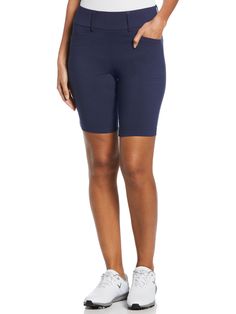 These Callaway women's golf shorts deliver on-course comfort and style with every swing. Stretch in the fabric allows you to move with ease, and a TrueSculpt™ panel helps create a smooth and flattering silhouette. Opti-Dri™ moisture-wicking technology pulls away sweat to keep you cool and dry as you play. The textured fabric of these golf shorts contains LENZING™ EcoVero™ viscose fibers derived from sustainable wood and pulp, for an eco-friendly wardrobe choice you can feel good about. 75% Ecove Sporty Short Length Athletic Shorts For Golf, Sporty Golf Athletic Shorts, Golf Athletic Shorts With Built-in Liner, Athleisure Moisture-wicking Golf Shorts, Athleisure Golf Shorts With Moisture-wicking, Moisture-wicking Athleisure Shorts For Golf, Casual Stretch Activewear For Golf, Sporty Golf Athletic Shorts With Built-in Shorts, Casual Fitted Golf Shorts