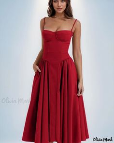 Olivia Mark - Elegancia atemporal: Maxivestido vintage sin mangas a la moda cortesana Eurydice Costume, Summer Casual Outfit, Outfit Summer Casual, Backless Midi Dress, 2025 Trends, Strap Dresses, Red Party, Elegant Skirt, Sling Dress