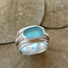 The Meditation Ring with Gold Bands – Kate Samson Design Ugg Classic Mini Ii, Sea Glass Ring, Ugg Classic Mini, Glass Ring, Meditation Rings, Dope Jewelry, Funky Jewelry, Jewelry Lookbook, Glass Rings