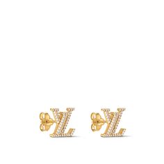 LOUIS VUITTON® - Lv Iconic Earrings - Gold Louis Vuitton Necklace Gold, Glittery Jewelry, Jewlery Earrings, Preppy Accessories, Thoughtful Wedding Gifts, Preppy Jewelry, Stud Design, Expensive Jewelry Luxury, My Shopping List