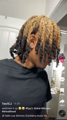 Dyed Dreads Ideas, Rope Locs, Locs Reference, 2 Strand Twist Locs Style, Starter Locs Hairstyles, Mens Fashion Hairstyles, Dread Colors, Braids Boys, Rat Tail Haircut