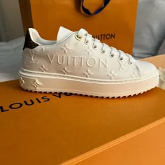 Brand New, Never Worn Louis Vuitton Time Out Sneakers. I'm Selling Them Because I Went On A Bit Of A Shopping Spree At Louis Vuitton When I Inherited Some Money, And I Went A Little Overboard. Send Me A Message If You Would Like More Pictures, Firm On Price. Lv Shoes Women, Louis Vuitton Zapatos, Louis Vuitton Time Out Sneakers, Louis Vuitton Shoes Women, Louis Vuitton Sneakers Women, Zapatillas Louis Vuitton, Fake Aesthetic, Louis Vuitton Sneaker, Chasing Pavements