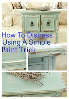 how to distress using a simple paint trick in the living room or dining room furniture