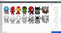 an image of some cartoon characters on a computer screen with the text, how to draw avengers