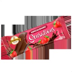 a chocolate bar with strawberries on top and the word genstations written in it