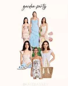 Spring and summer outfit ideas - garden party dresses and tops featuring pastels, florals, and more. Also great for upcoming wedding guest dresses! #shopbop #spring #summeroutfit #florals #sundresses #LTKSeasonal #LTKwedding #LTKstyletip Spring Garden Party A-line Evening Dress, Chic Off-shoulder Dress For Spring Garden Party, Feminine Off-shoulder Dress For Garden Party, Spring Garden Party Mini Skirt, Chic Garden Party Dress By H&m, Loungewear Chic, Fall Wardrobe Staples, Outfit Inspiration Women, Garden Party Dress