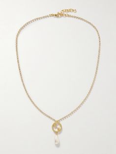 Gucci's gold-tone necklace puts its signature 'GG' motif on display so elegantly, framed by a strand of shimmering crystals and a single faux pearl drop. Adjust the slim chain to your preferred length. Elegant Gold-tone Jewelry With Logo Charm, Gold-tone Jewelry With Logo Charm For Formal Occasions, Formal Gold-tone Necklace With Logo Plaque, Elegant Gold-tone Necklace With Logo Charm, Timeless Yellow Gold Jewelry With Gold-tone Logo, Timeless Yellow Gold Jewelry With Logo Plaque, Timeless Yellow Gold Jewelry, Formal Gold Chain Necklace With Logo Charm, Gold-tone Logo Plaque Pendant Necklace