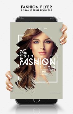 a woman's face is shown in this fashion flyer