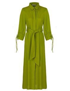 Danielle maxi shirt with a belt and slender ties to cinch the sleeves. one size option dry clean non-stretchy fabric Fabric %100 VIS