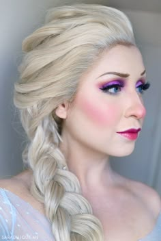 Elsa Cosplay Makeup, Olaf Makeup Frozen, Anna Makeup Frozen, Elsa Makeup For Kids, Elsa Halloween Costume Women, Elsa Makeup Look, Adult Elsa Costume, Frozen Makeup Look, Anna Frozen Makeup