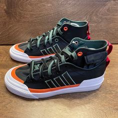 New Adidas Originals Nizza Hi Dl Sneakers Gz2653 Men's Size 6 Or Women's 7.5 Men’s Size: 6 Or Women's Size: 7.5 Color: Black, Green, Orange, White Style No: Gz2653 Brand New With Tags And Never Worn. No Original Box. Please See Photos And Check For Details. Photos Are Of The Actual Shoes That You Will Receive. Also, Please Be Aware That Sometimes Items Can Show Darker Or Lighter In Digital Photographs, But We Always Try To Represent The Items As Accurately As Possible. All Items Come From A Smok Adidas Urban Skate Shoes, Adidas High-top Skate Shoes With Laces, Adidas High-top Lace-up Sneakers For Streetwear, Adidas Lace-up High-top Sneakers For Streetwear, Urban Low-top Outdoor Basketball Shoes, Adidas Urban High-top Lace-up Sneakers, Adidas High-top Skate Shoes With Rubber Sole, Adidas Skate Shoes With Boost Midsole, Adidas Green High-top Casual Sneakers