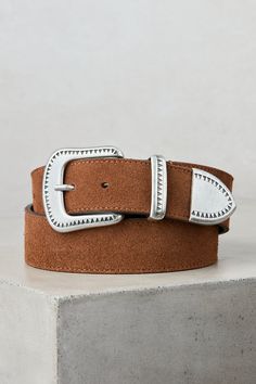 Soft Italian suede lends sophistication and a divine texture to the Dillon, a wear-everywhere belt that's as durable as it is pretty. Finishing this gorgeous style is a nickel-free tin buckle, keeper, and belt tip with a western-inspired design. With smooth leather lining. Gorgeous Style, Suede Belt, Leather Care, Belt Size, Smooth Leather, Belt Buckles, Leather Belt, Suede Leather, Belts