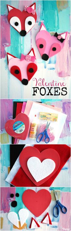 valentine's day crafts for kids with paper plates and scissors, including fox masks