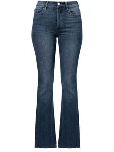 indigo blue cotton blend whiskering effect at the thighs belt loops classic five pockets logo patch to the rear front button and zip fastening bootcut straight hem Thigh Belt, Planet People, Indigo Blue, Fashion Board, Bootcut Jeans, Boot Cut, Patch Logo, Womens Bottoms, Cotton Blend