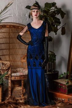 [US Warehouse] 1920s Sequined Maxi Flapper Dress – Retro Stage - Chic Vintage Dresses and Accessories Roaring 20s Party Outfit Plus Size, Modern 1920s Fashion, Flapper Gown, Modern Flapper Dress, Art Deco Clothing, 20s Fashion Dresses, Dti Theme, 1920s Fashion Dresses, Retro Stage