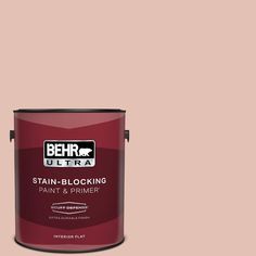 behr ultra stain - blocking paint and primer is shown in pink, with the words