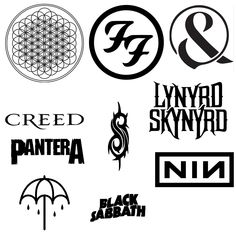 some logos that are all black and white