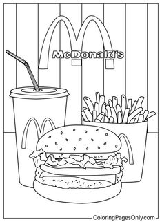 Coloring Pages for Adults Desenhos Para Pintar Aesthetic, Cute Coloring Pages For Adults, Aesthetic Colouring Pages, Coloring Pages Food, Food Coloring Page, Car Coloring Pages, Coloring Pages Adult