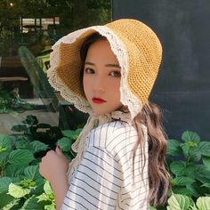 Beach Bucket Hat, Woven Hat, Summer Straw Hat, Fisherman's Hat, Lace Tie, Sun Cap, Sun Protection Hat, Girls Series, Women Rising