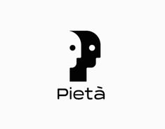 a black and white logo with the word pieta in it's middle corner