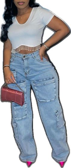 Fashion Bottoms, Straight Cut, Straight Leg Jeans, Leg Jeans, Straight Leg, Solid Color, High Waisted, Blue, Color