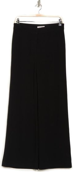 Nanette Lepore Wide Leg Crepe Pants | Nordstromrack Chic Wide Leg Pants With Side Slits For Spring, Spring Wide Leg Stretch Pants With Straight Hem, Spring Stretch Wide Leg Pants With Straight Hem, Elegant Viscose Wide Leg Pants For Work, Chic Formal Bottoms With Long Inseam, Flowy Viscose Skirt For Work, Viscose Flowy Skirt For Work, Elegant Stretch Viscose Pants, Elegant Stretch Viscose Wide Leg Pants