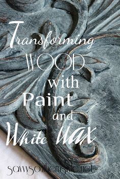 the cover of transforming wood with paint and white wax