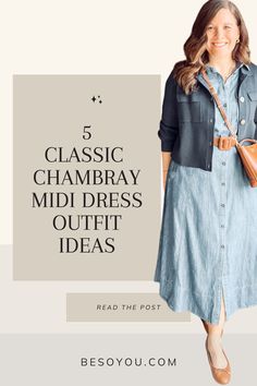 See 5 ways to style this versatile chambray shirtdress, effortlessly transitioning from casual day to polished work or weekend looks. Chambray Dress Outfit Winter, Chambray Dress Outfit Fall, Chambray Shirt Dress Outfit, Maxi Shirt Dress Outfit, Denim Shirt Dress Outfit, Shirtdress Styling, Chambray Dress Outfit, Long Denim Shirt Dress, Denim Shirt Style