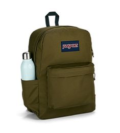 The SuperBreak Plus is a fresh take on the classic SuperBreak pack with an internal laptop sleeve and side water bottle pocket, making this pack as functional as it is far out. Green Jansport, Jansport Superbreak Plus, Mochila Jansport, Green Backpacks, Campus Backpack, Blue Agave, Jansport Backpack, Laptop Backpack, School Backpacks