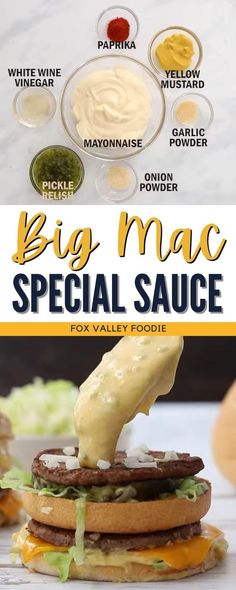 the big mac special sauce is being drizzled on