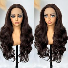 PRICES MAY VARY. 🎀【Material】This body wave lace front wig is made of 100% Soft Heat Resistant Fiber, easily to change an unique hairstyle as you like. The transparent lace is Swiss lace, super soft and bouncy 🎀【Specification】Color: Brown; Hair Length: 30 inches; Average cap size circumference: 21.5"-22"; Weight: 0.6lb. This lightweight wig is suitable for long term use 🎀【Wig Cap】The long wavy wig comes with adjustable straps and combs. 2 adjustment straps can be intertwined to a fixed position, will fit different heads size. 3 combs at side and front, that will help you to fasten the wig 🎀【Feature】Breathable and less shedding. Long body wave wig can modify your face shape. Natural brown color fits all kinds of skin color. This brown wavy wig is perfect for daily wearing 🎀【Packaging & Long Body Wave Wig, Color Brown Hair, Long Wavy Wig, Body Wave Lace Front Wig, Wave Lace Front Wig, Color Fits, Hair Body Wave, Wavy Wig, Wave Wig