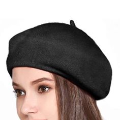 Wool French Beret Hat * 100% Wool * Color: Black * One Size French Beret Hat, French Beret, Beret Hat, Wool, Hats, Women Shopping, Black, Color