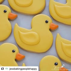 decorated cookies in the shape of rubber ducks