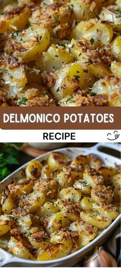 Delmonico Potatoes Recipe 1000 Layer Potatoes, Delmonico Potatoes Recipes, Different Potato Recipes, Frozen Potato Recipes, Potatoes Delmonico, Canned Potatoes Recipes, Steakhouse Sides, Delmonico Potatoes, Turnip Recipe