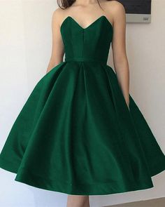 Tea long satin V-neck Homecoming dress