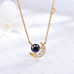 18K Gold Blue Sandstone Moon Phase Necklace, Gold Moon Phase Necklace, Dainty Moon Celestial Necklace, Gift For Women Radiant Jewelry takes pride in offering handcrafted engagement rings that undergo rigorous quadruple-checks to ensure the highest quality. PRODUCT INFORMATION >Metal: SOLID 10K / 14K / 18K GOLD /S925 (can be made in white/rose/yellow gold) >Main Stone *Center Stone: Blue Sandstone *Size & Shape: 6mm Round Cut >Side Stones: *Center Stone: Cubic Zircon / Moissanite *Size & Shape: 1 Fine Jewelry Moon-shaped Necklace For Anniversary, Fine Jewelry Crescent Necklace As Gift, Fine Jewelry Moon Necklace For Anniversary, White Gold Moon Necklace For Anniversary, Anniversary White Gold Moon Necklace, Fine Jewelry Moon Phase Necklace Gift, Fine Jewelry Moon Phase Necklace, Black Round Jewelry For Birthday Gift, Anniversary White Gold Necklace With Moon Charm