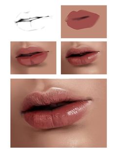 the lips are different shades and shapes