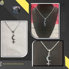 the necklaces are being displayed on display for people to see in this advert