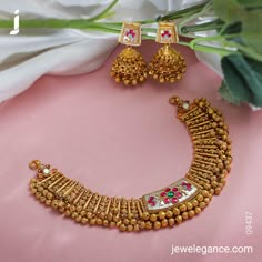 Classic pieces of jewellery specially crafted to celebrate your special day... . Search for the Product Code '09437' on www.jewelegance.com . #myjewelegance #jewelegance #jnecklaceset #goldnecklace #necklacelove #newdesign #jewellerydesign #onlineshopping #trendyjewellery #designdetails Gold Jewelry Fashion Necklace, Gold Set Jewelry, Gold Necklace Set Simple, Latest Gold Necklace Designs, Choker Design, Ancient Jewels, Delicate Gold Jewelry, Cotton Saree Blouse Designs